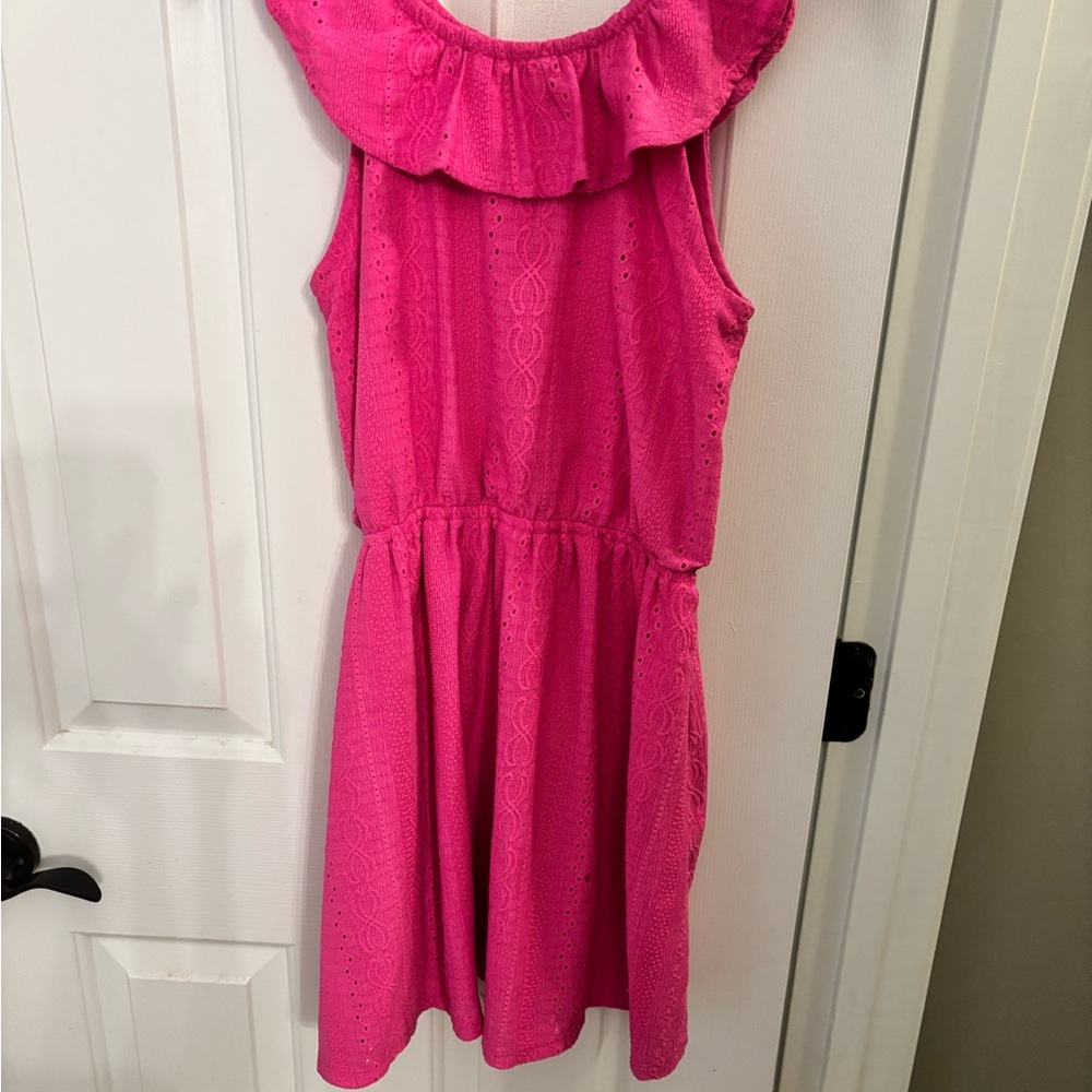 The Children's Place Hot Pink Eyelet Ruffle Dress